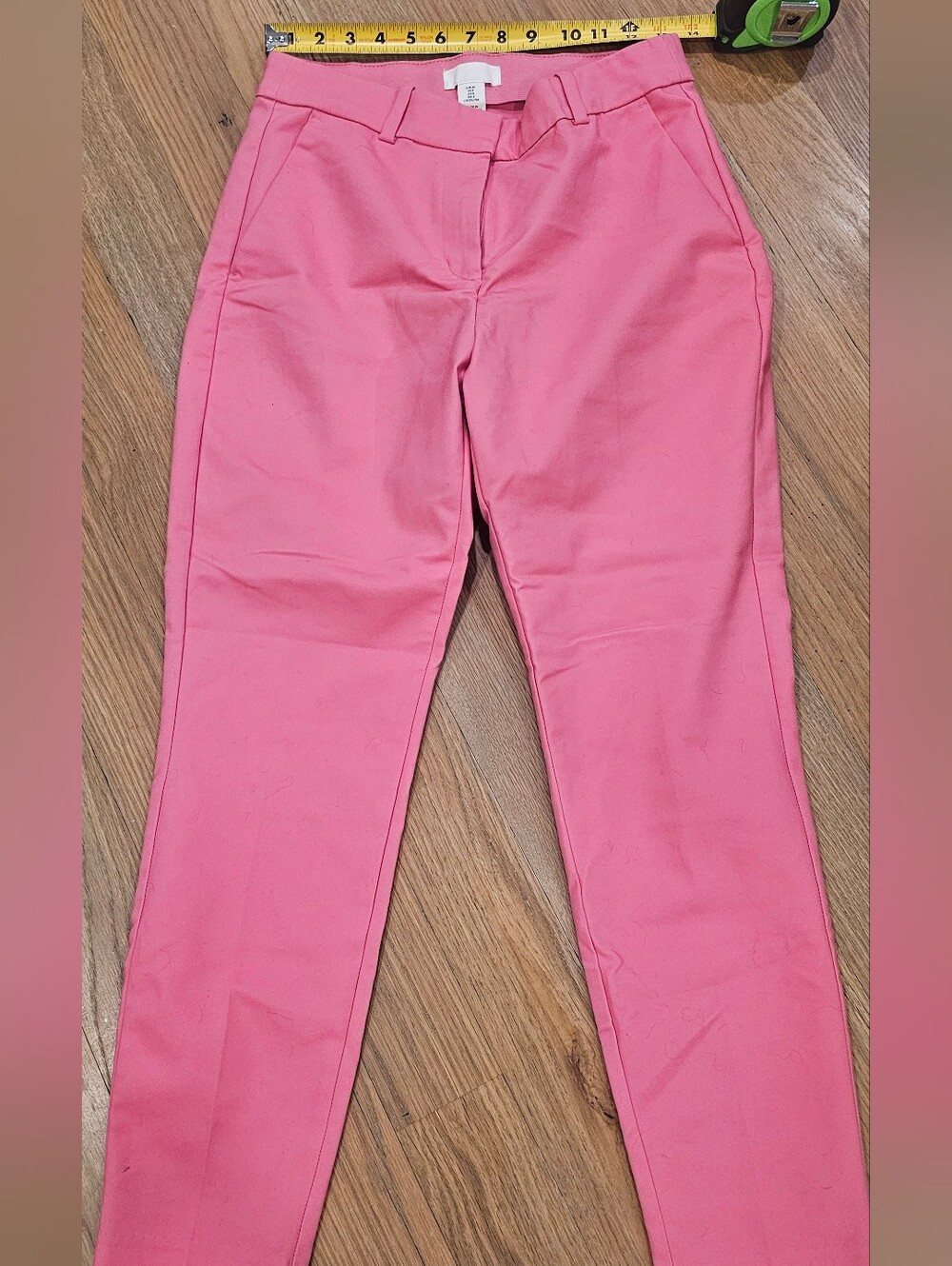 H&M Women's Pink Tapered Ankle Trousers Size 8 Career Work Pants